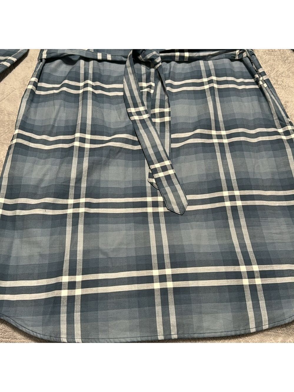 Cotton plaid shirt dress - Picture 4 of 9